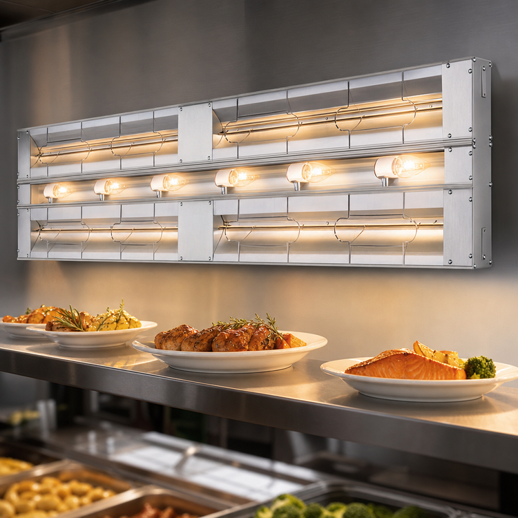 Product image #3 for Hatco Glo-Ray 18-Inch Double Lighted Infrared Strip Heater, 820-Watt, Aluminum