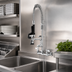Thumbnail image #3 for Steel Works Stainless Heavy-Duty Mini Pre-Rinse Faucet with 8-Inch Centers and 8-Inch Add-On Faucet