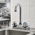 Thumbnail image #3 for Standard Gooseneck Splash-Mounted Faucet, 4-Inch Centers