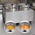 Thumbnail image #3 for Winco Benchmark Countertop Soup Station Warmer with (2) 7-Qt Wells, Hinged Inset Lids and Ladles