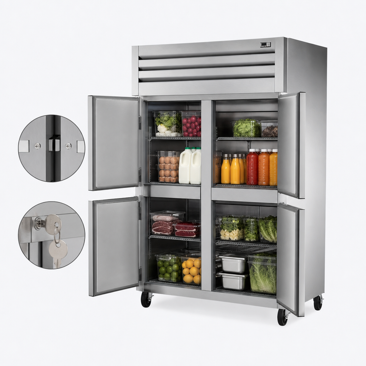 Product image #3 for True SPEC SERIES Two-Section Reach-In Refrigerator with 4 Locking Half Doors