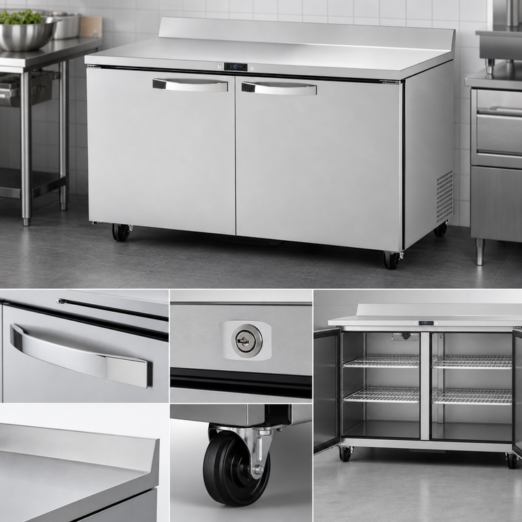 Product image #3 for True SPEC SERIES 60-Inch Two-Section Worktop Freezer with Solid Doors, -10°F, Rear-Mounted Self-Contained Refrigeration