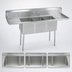 Thumbnail image #3 for BK Resources 3-Compartment Commercial Sink with Left and Right Drainboards, 108 Inch Wide, 20 x 30 x 14 Inch Compartments