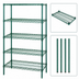 Thumbnail image #3 for Stationary Wire Shelving Starter Kit, 36 x 21 x 54 Inches, 5 Shelves, Green Epoxy Finish