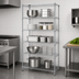 Thumbnail image #3 for Quantum 24-Inch W x 18-Inch D x 63-Inch H Stationary 5-Shelf Wire Shelving Starter Kit, 304 Stainless Steel