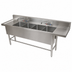 Thumbnail image #4 for BK Resources Slim-Line 4-Compartment Underbar Sink with Left and Right Drainboards, 84 Inch Wide