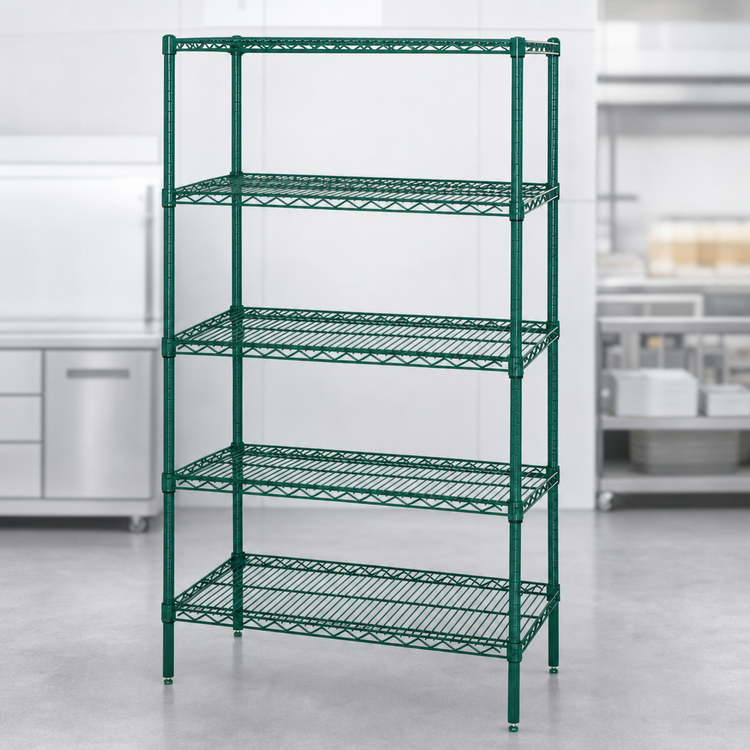 Product image #3 for Quantum Wire Shelving Starter Kit, 24 x 18 x 74 Inches, 5-Shelf, Green Epoxy Finish
