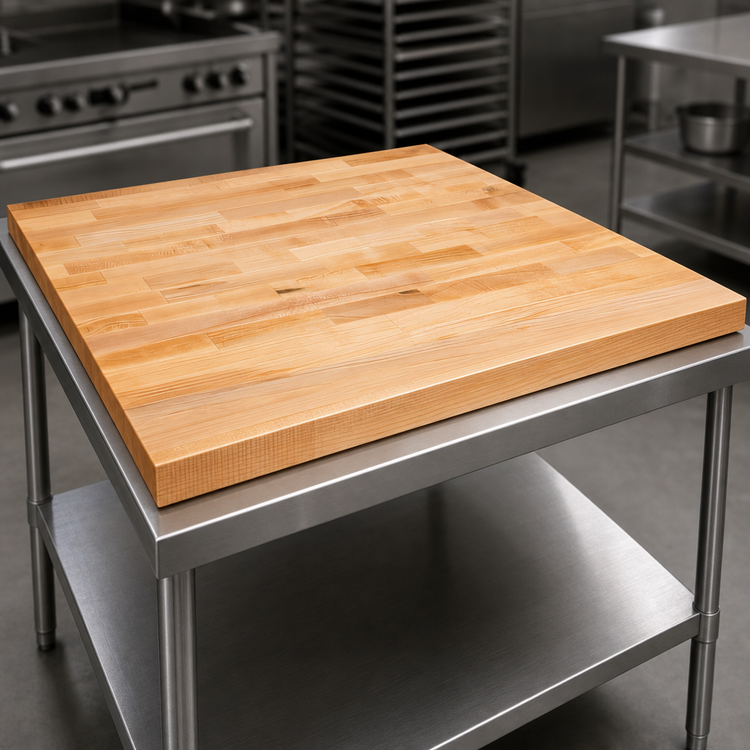 Product image #3 for John Boos 96 Inch x 36 Inch x 1-3/4 Inch Thick Edge Grain Northern Hard Rock Maple Work Table Top