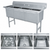 Thumbnail image #3 for Advance Tabco 3-Compartment Fabricated Sink, 24 x 24 x 14-Inch Bowls, No Drainboards