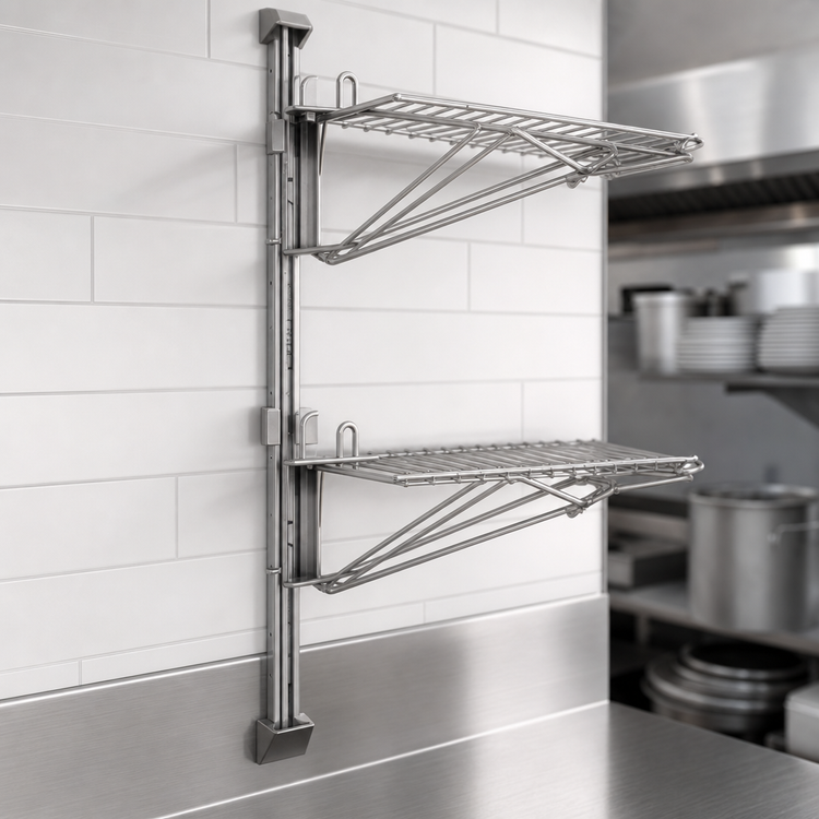 Product image #3 for Eagle Group Adjustable Post Wire Wall Mount Prepackaged Mid Unit for 21-Inch Shelves