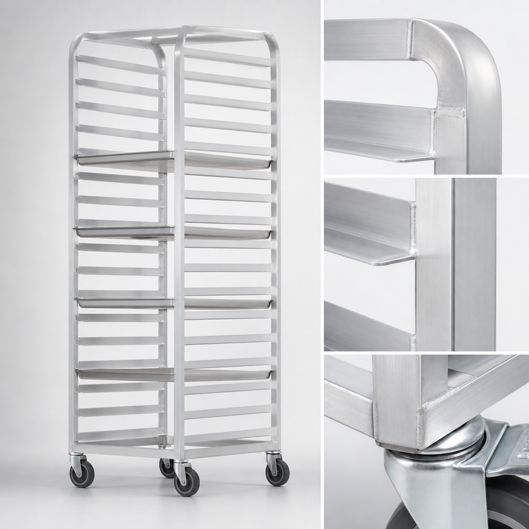 Product image #3 for Channel Standard Heavy-Duty Aluminum End-Load Bun Pan Rack, 15-Pan Capacity