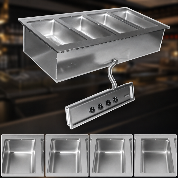 Product image #3 for Eagle Group Four-Well Electric Drop-In Hot Food Well Unit, 240V, Without Drain