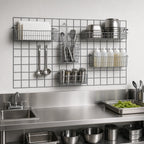 Thumbnail image #3 for Metro SmartWall WG2448K4 Wall-Mounted Wire Grid Panel, 48 x 24 Inches, Metroseal Gray Epoxy-Coated with Microban