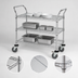 Thumbnail image #3 for Quantum 3-Shelf Stainless Steel Utility Bus Cart, 36 x 24 Inch, 1,200 lb Capacity