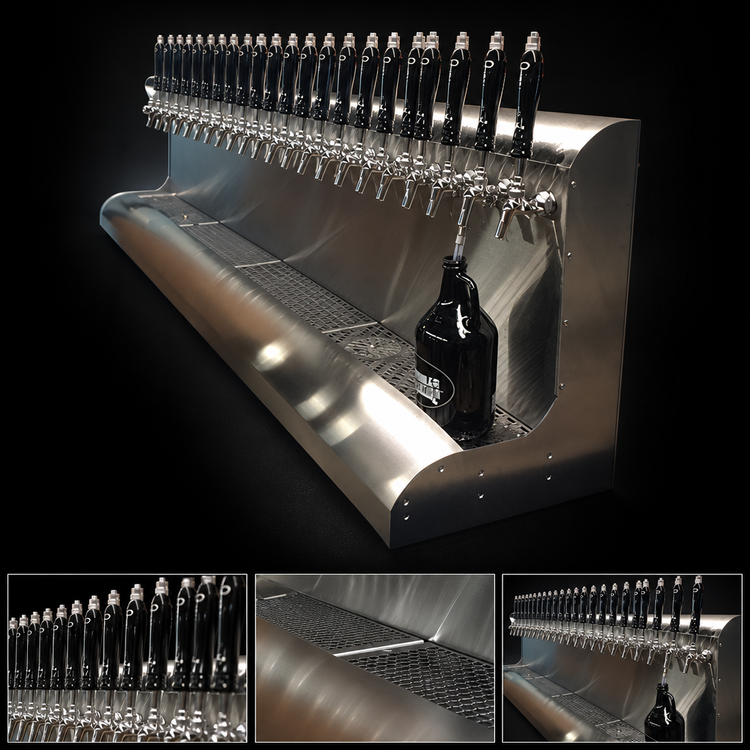 Product image #3 for Perlick 78-Inch 26-Faucet Modular Wall-Mount Glycol-Cooled Draft Beer Dispensing Tower, Bottom Lead-Out
