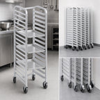 Thumbnail image #4 for Channel Manufacturing 404AN 10 Full-Size Pan Nesting Mobile End-Load Aluminum Bun Pan Rack