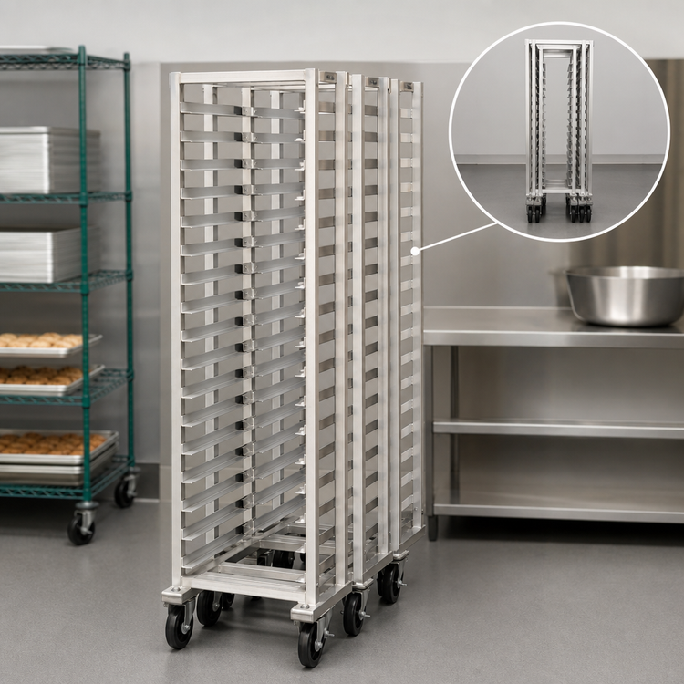 Product image #3 for Channel Manufacturing LPNB-18 Lo Profile Nesting Aluminum End-Load Bun Pan Rack, 18-Pan Capacity