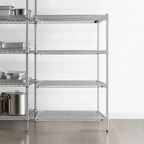 Thumbnail image #3 for Eagle Group A4-63-2424C 4-Tier Add-On Wire Shelving Unit, 24W x 24D x 63H Inches, Chrome-Plated