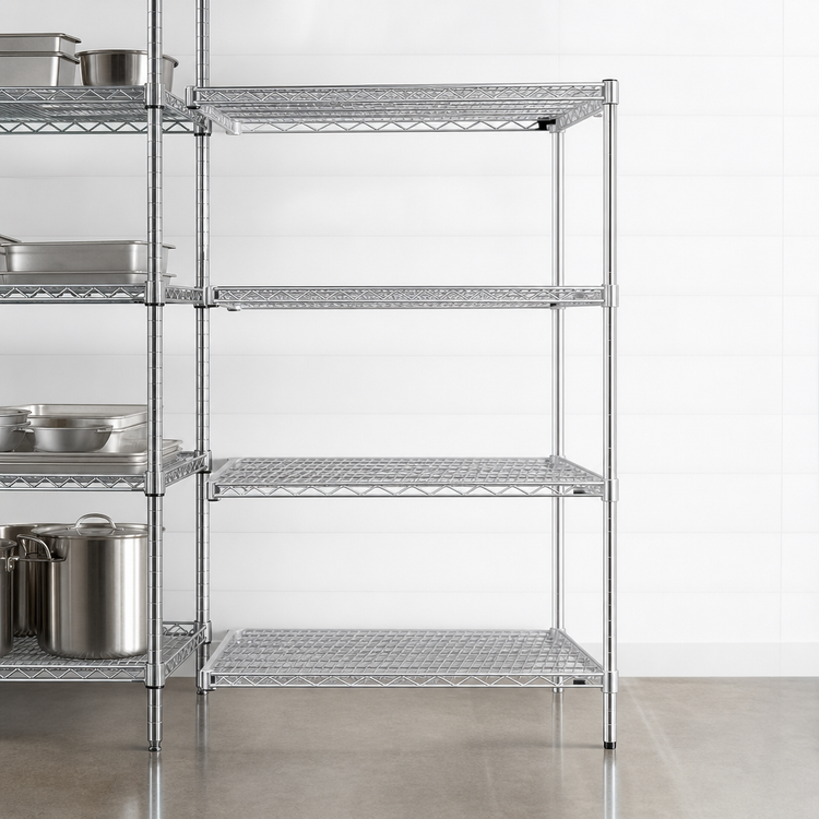 Product image #3 for Eagle Group 4-Tier Add-On Wire Shelving Unit, 24 x 24 x 63 Inches, Chrome-Plated