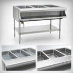 Thumbnail image #3 for Eagle Group SHT3-240-3 48-Inch Electric Sealed Well Hot Food Table, Open Base, 3 Wells, Wet/Dry Operation, 240V 3-Phase