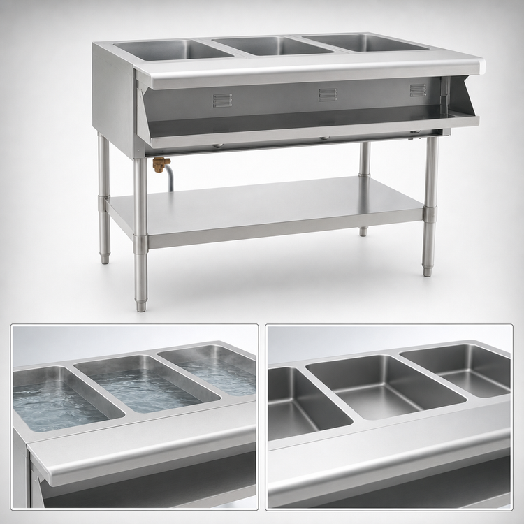 Product image #3 for Eagle Group 48-Inch Electric Sealed Well Hot Food Table with Open Base, 3 Wells