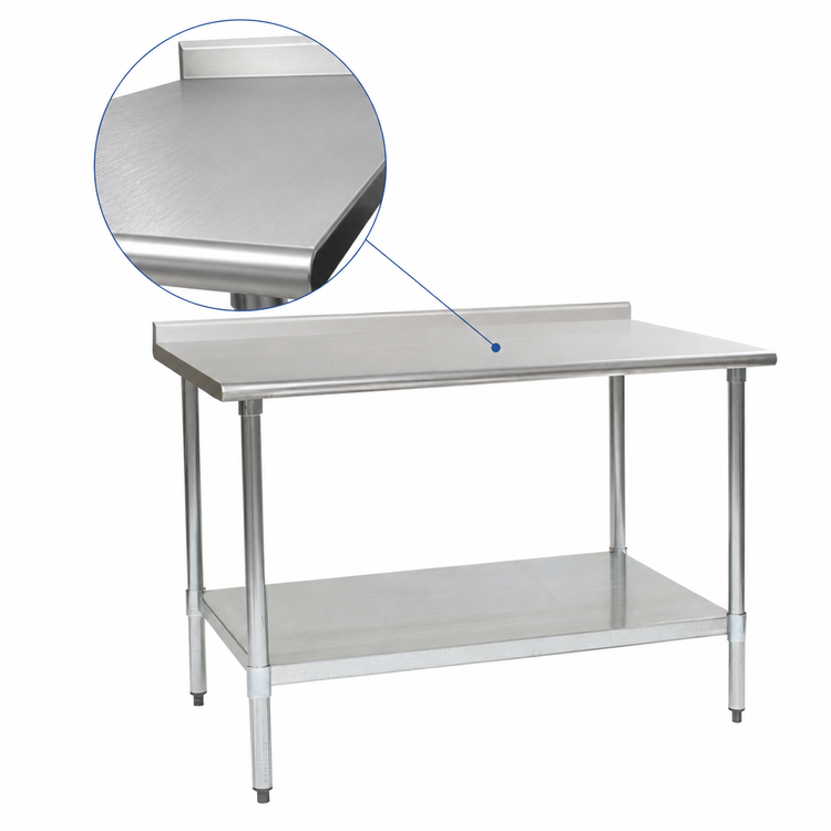 Product image #3 for Eagle Group BlendPort® Budget Series Stainless Steel Work Table with Rear Upturn and Adjustable Undershelf, 72"W x 30"D