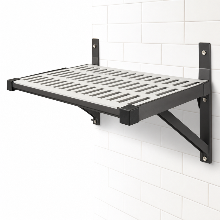 Product image #3 for Cambro Camshelving Elevation Series 18 x 36 Inch Vented Wall Shelf Kit, Brushed Graphite