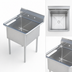 Thumbnail image #3 for Sapphire Manufacturing 20-Inch Single-Compartment Stainless Steel Commercial Sink with 9-3/4-Inch Backsplash and Galvanized Legs