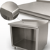 Thumbnail image #3 for Advance Tabco 60 Inch x 36 Inch Open Front Cabinet Base Work Table with 14 Gauge 304 Stainless Steel Top and 1-1/2 Inch Rear Up-Turn