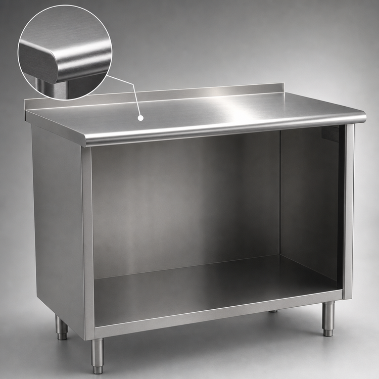 Product image #3 for Spec-Master Open Front Stainless Steel Cabinet Base Work Table with 14-Gauge Top, 60 x 24 Inches