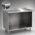 Thumbnail image #3 for Spec-Master Open Front Stainless Steel Cabinet Base Work Table with 14-Gauge Top, 60 x 24 Inches