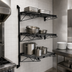 Thumbnail image #3 for Quantum 3-Shelf Wall-Mount Cantilever Starter Unit with 54-Inch Posts, Black Epoxy Antimicrobial Finish