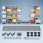 Thumbnail image #3 for Metro qwikTRAK LBTM18S Double-Deep Floor Track Mobile Unit Kit, Stainless Steel, 18-Inch, 74-Inch Posts