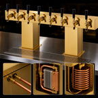 Thumbnail image #3 for Perlick Corporation 4006-8BTF Countertop Bridge Tee Draft Beer Tower, Glycol-Cooled, 8-Faucet, Tarnish-Free Brass