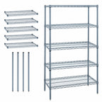 Thumbnail image #3 for Quantum WR74-1824GY-5 24"W x 18"D x 74"H Stationary Wire Shelving Starter Kit, 5 Shelves, Gray Epoxy