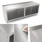 Thumbnail image #3 for John Boos 4CO6R1.5-24144 Open Front Cabinet Base Work Table, 144"W x 24"D, 16-Gauge 300 Series Stainless Steel Top