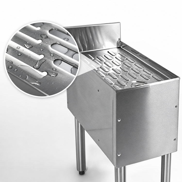Product image #3 for CHOICE C-DBB-24 Underbar Drainboard — Freestanding, 24 Inch W x 24 Inch D, Stainless Steel