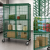 Thumbnail image #3 for Quantum 36 Inch W x 24 Inch D x 63 Inch H Stationary 2-Shelf Wire Security Cage, Green Epoxy