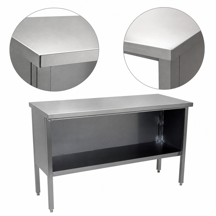 Product image #3 for John Boos Open Front Stainless Steel Enclosed Base Work Table, 108 x 30 Inches