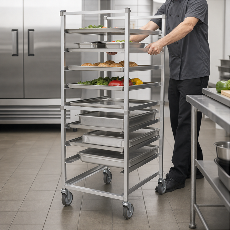 Product image #3 for Panco Mobile Full-Height Open-Sided Sheet Pan Utility Rack