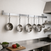 Thumbnail image #3 for John Boos Wall-Mount Stainless Steel Single-Bar Pot Rack with 8 Double Hooks, 96 Inch