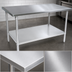 Thumbnail image #3 for John Boos Stallion 16-Gauge 300 Series Stainless Steel Flat Top Work Table with Galvanized Legs and Adjustable Undershelf, 108 x 30 Inches