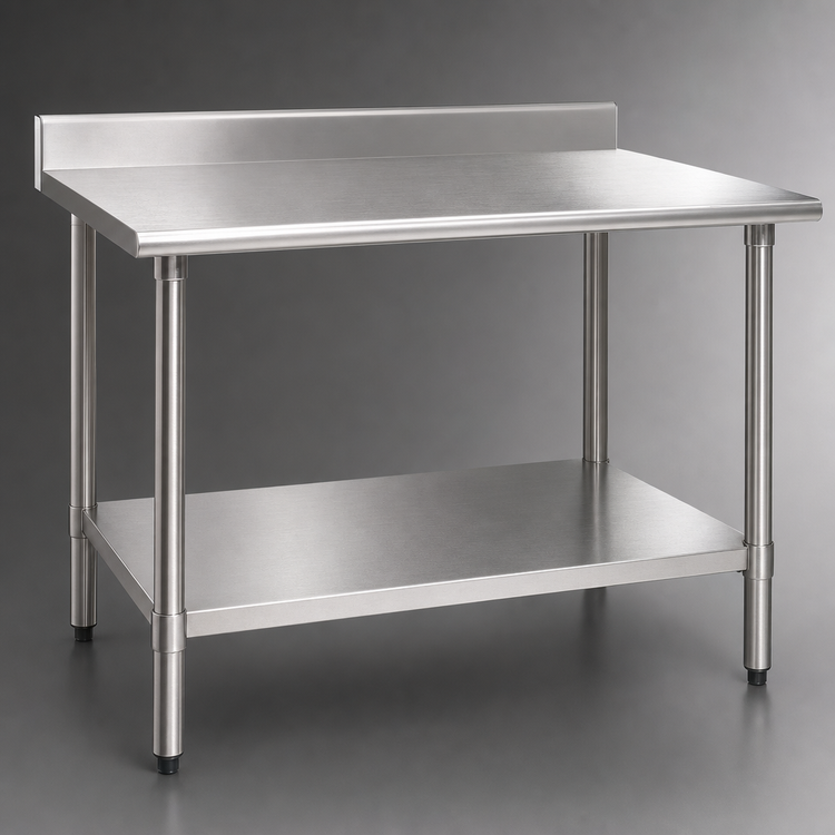 Product image #3 for Eagle Deluxe Series Stainless Steel Work Table with 4-1/2-Inch Backsplash and Adjustable Undershelf, 84 x 36 Inches