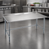 Thumbnail image #3 for Deluxe Series 84-Inch x 24-Inch Stainless Steel Work Table with 1-1/2-Inch Rear Up-Turn and Galvanized Base