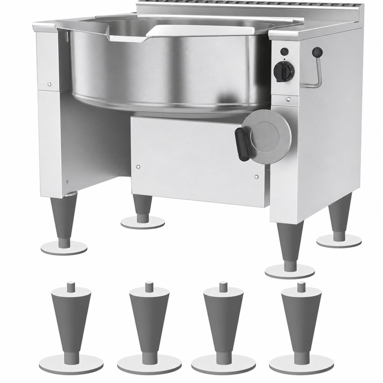 Product image #3 for Hoshizaki 4-Pack 6-Inch Stainless Steel Flange Legs for Braising Pans & Tilt Skillets