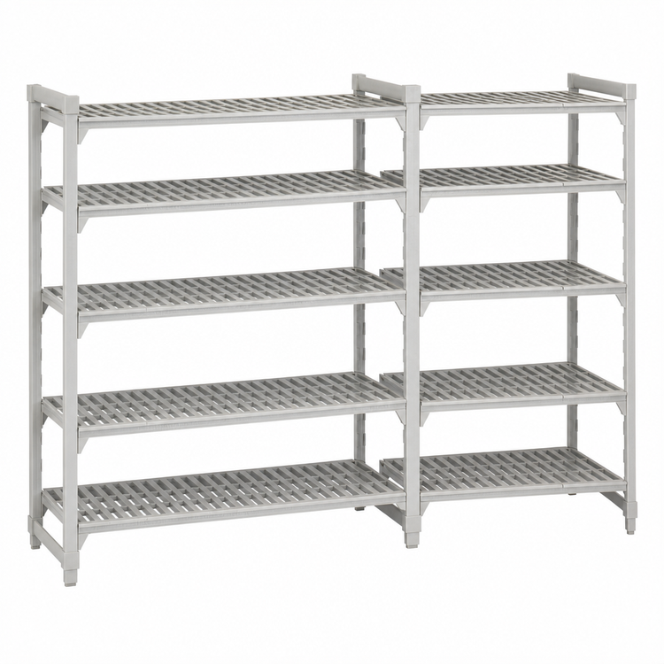 Product image #4 for Cambro Camshelving Premium Stationary 5-Shelf Vented Polymer Add-On Shelving Unit, 72-Inch Long x 18-Inch Deep x 64-Inch High