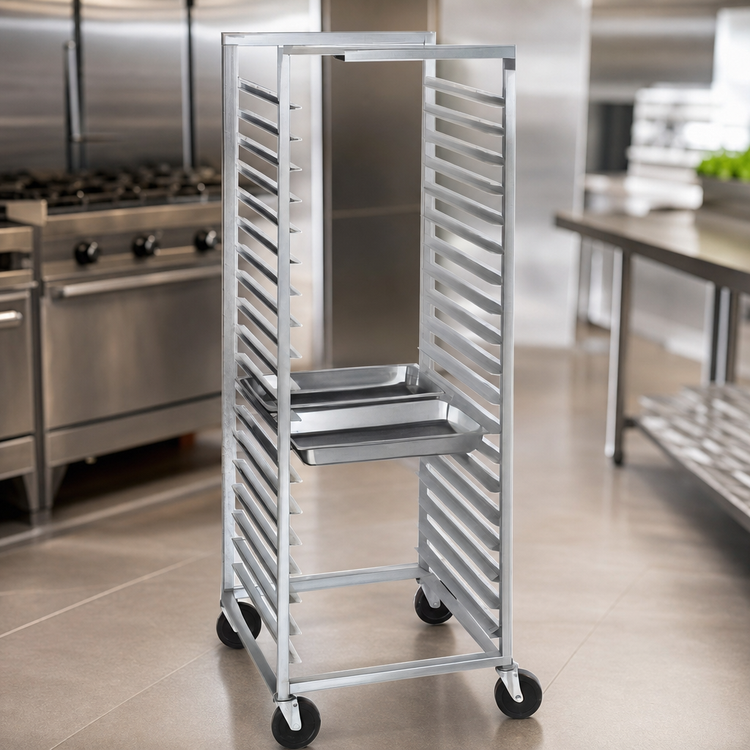 Product image #3 for Channel Mobile Stainless Steel 10-Pan Side-Load Steam Table Pan Rack for 12 x 20 Pans