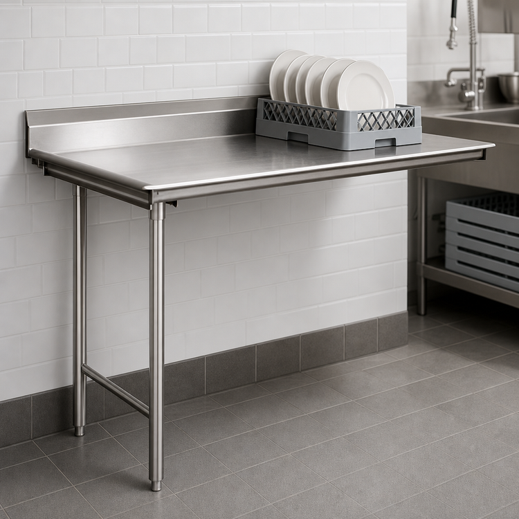 Product image #3 for Eagle Group 48-Inch Straight Clean Dishtable, Left-to-Right, 16/304 Stainless Steel Top