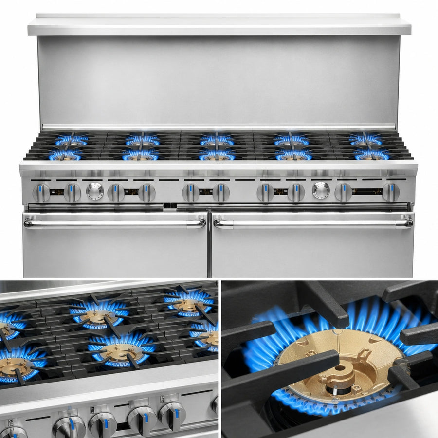 10 Open Burners With Pilot Lights