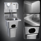 Thumbnail image #3 for Eagle Group HSA-10-FDP-T Wall-Mounted Hand Sink with Built-In Waste Receptacle, Soap & Towel Dispenser, Faucet, 304 Stainless Steel